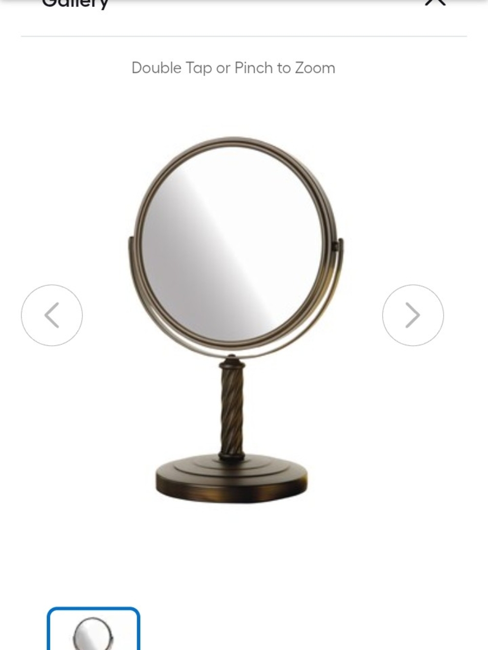 Jerdon Bronze Finish Countertop Round Vanity Mirror